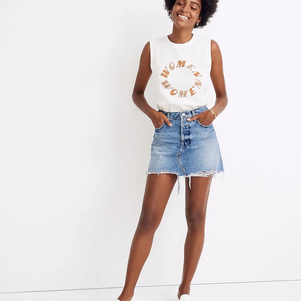 Madewell Rigid Denim Relaxed Mini Skirt in Rosehill Wash Sz 28